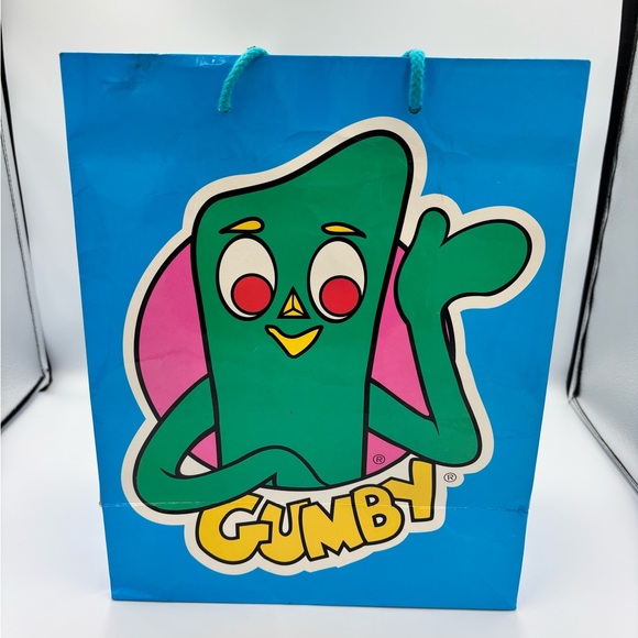 Gumby Electric Blue Gift Bag ,Vintage 1996 Prema Toy Co. Retro - Picture 1 of 8